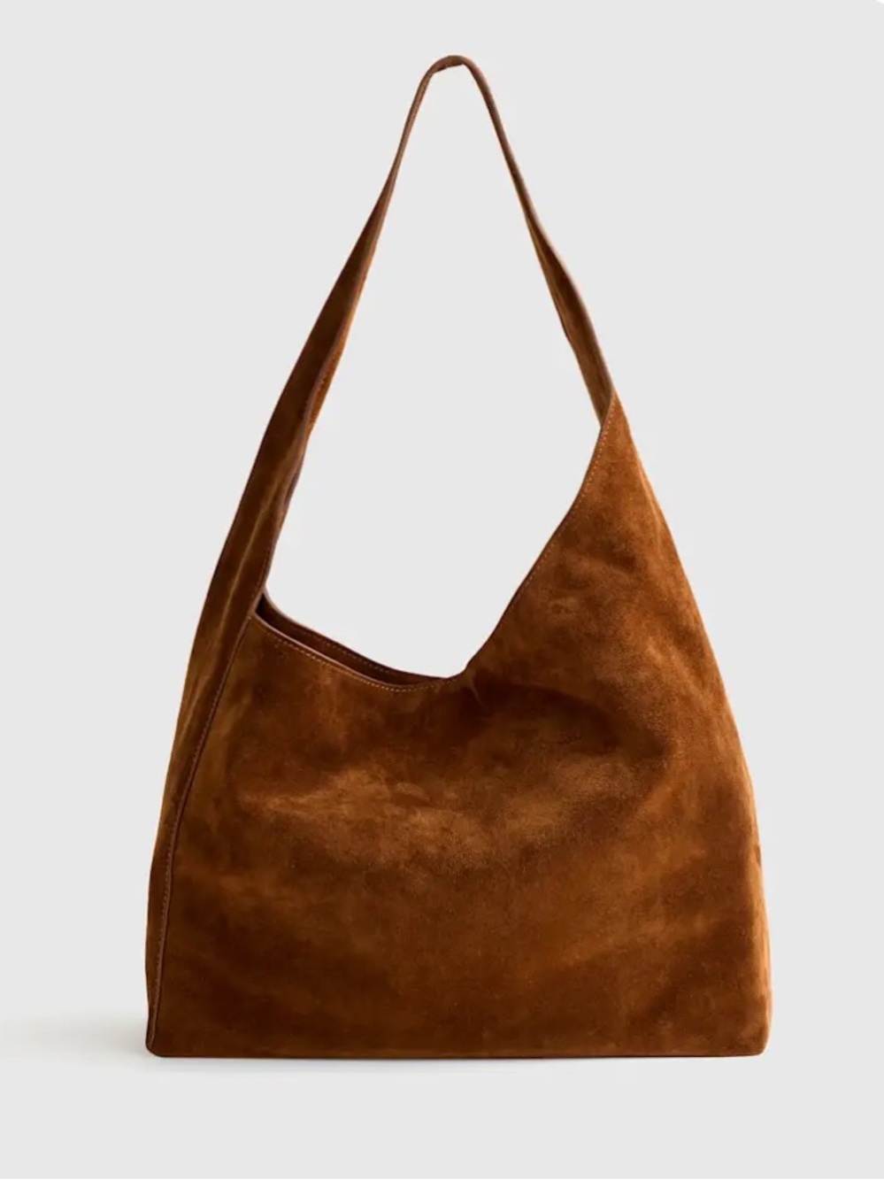 Quince suede slouchy shoulder bag